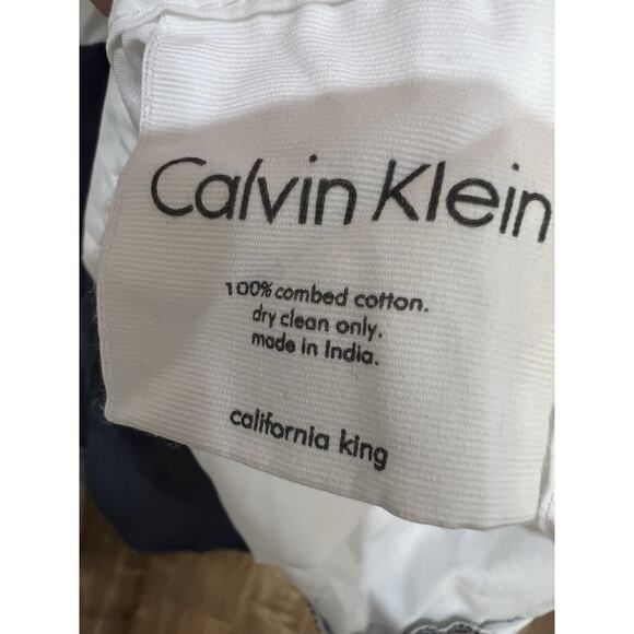 Calvin Klein California King Bed Skirt Blue 100% Combed Cotton 14” Drop - Picture 5 of 10